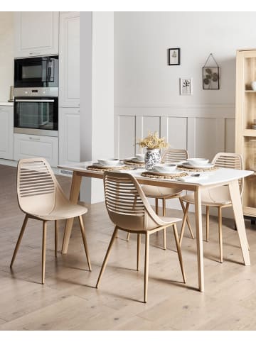 Beliani 4er-Set Esszimmerstuhl MONTELLO in Beige/Braun