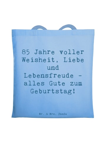 Mr. & Mrs. Panda Tragetasche Spruch 85. Geburtstag Weise mit Spruch in Sky Blue