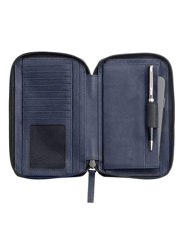 Leonhard Heyden Den Haag Handytasche Leder 11 cm blau