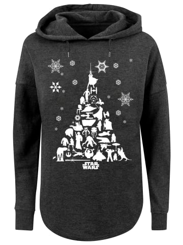 F4NT4STIC Oversized Hoodie Star Wars Christmas Weihnachtsbaum in charcoal