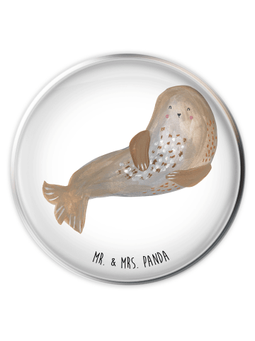 Mr. & Mrs. Panda Waschbecken Abfluss Robbe Lachen ohne Spruch in Weiß