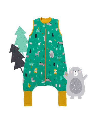 Schlummersack Bio Schlafsack mit Füßen und umklappbaren Bündchen 1.0 TOG in Orange