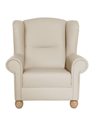 58 aufm Kessel OHRENBACKENSESSEL Kasha Bezug Kunstleder Buche natur / beige