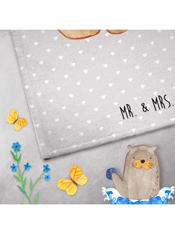 Mr. & Mrs. Panda Handtuch Bären Liebe ohne Spruch in Grau Pastell