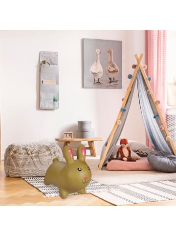 relaxdays Hüpftier "Hase" in Hellbraun/ Rosa