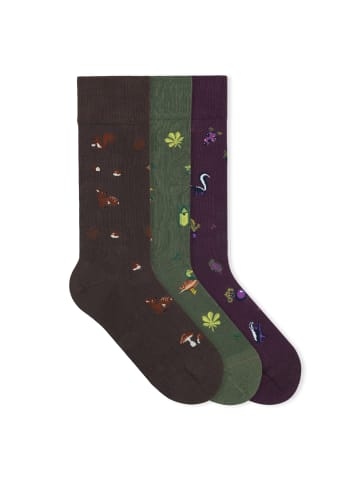von Jungfeld Gemusterte Socken Icons Socken-Set in Forest