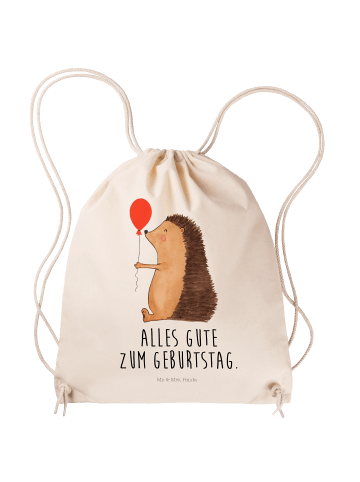 Mr. & Mrs. Panda Sportbeutel Igel Luftballon mit Spruch in Creme