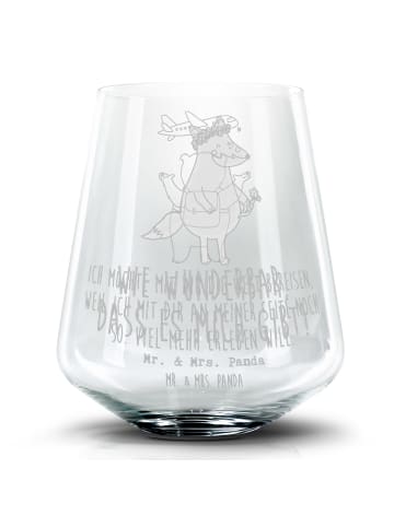 Mr. & Mrs. Panda Whiskeyglas Bär Flugzeug mit Spruch in Transparent