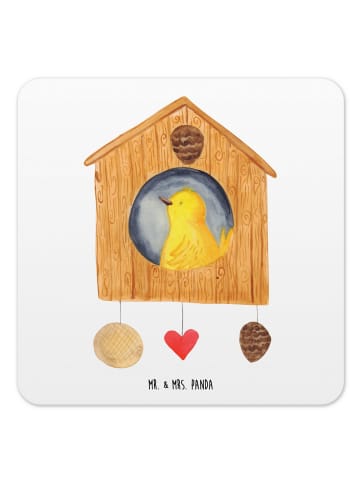 Mr. & Mrs. Panda Untersetzer Vogel Haus ohne Spruch in Weiß