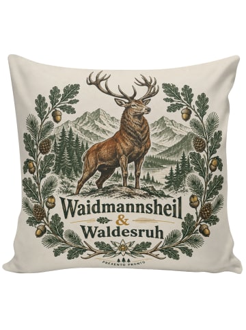Mr. & Mrs. Panda Kuschelkissen 40x40 Hirsch edel Design mit Spruch in Weiß
