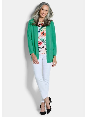 GOLDNER Elegante Strickjacke mit Kaschmir in grün