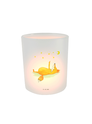 Mr. & Mrs. Panda Teelichthalter Glas Fuchs Sterne ohne Spruch in Transparent