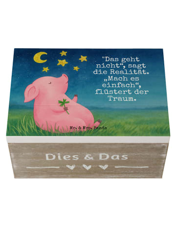 Mr. & Mrs. Panda Aufbewahrungsbox Schwein Glück Design mit Spruch in Weiß