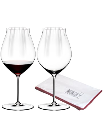 RIEDEL Glas 2er Set Pinot Noir Gläser inkl. Poliertuch Performance in 830 ml in transparent