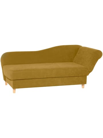 58 aufm Kessel RECAMIERE mit Armteil rechts klappbar Katia Veloursstoff Buche/mais