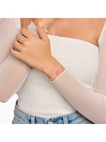 Thomas Sabo Armband Mit Pinkfarbenem Goldbären in silber, pink