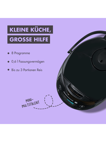Reishunger Digitaler Mini Reiskocher, 350W, 0.6l