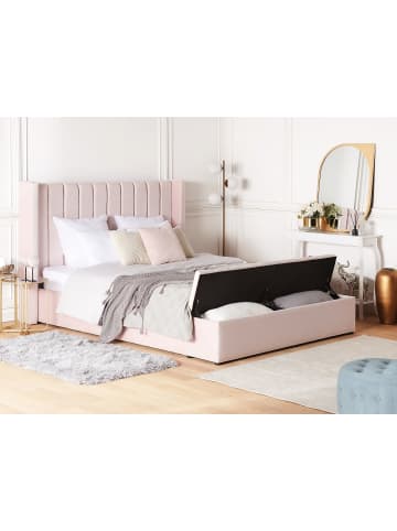 Beliani Doppelbett NOYERS in Rosa - (W) 190 x (H) 132 x (L) 247 cm