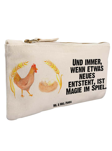 Mr. & Mrs. Panda Beauty Bag Huhn Stolz mit Spruch in Weiß
