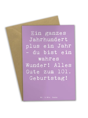 Mr. & Mrs. Panda Grußkarte Spruch 101 Geburtstag mit Spruch in Lavendeltraum