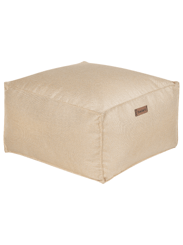 Beliani Pouf BOULDER in Weiß - (W) 50 x (H) 30 x (L) 50 cm