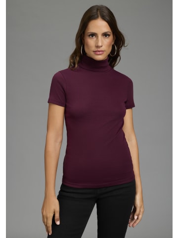 FLASHLIGHTS Rollkragenshirt in bordeaux+stripe