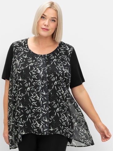 sheego Blusenshirt in schwarz-weiß-gemustert