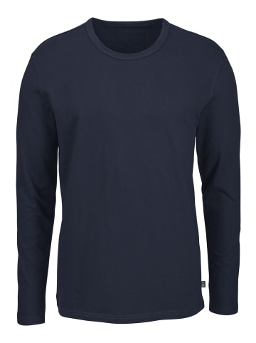 H.I.S Langarmshirt in marine, grau-meliert