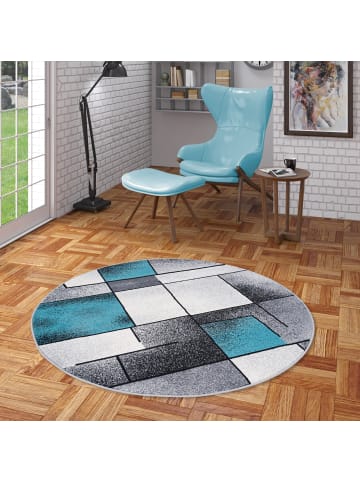 Pergamon Teppich Brilliant Fantasy Rund in blau