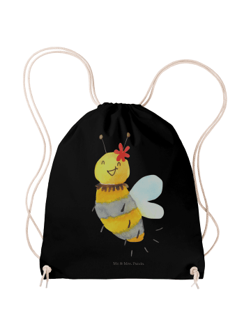 Mr. & Mrs. Panda gym tasche Biene Blume ohne Spruch in Schwarz