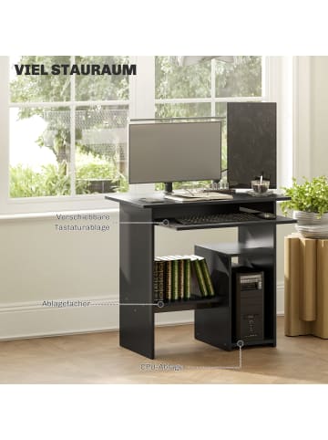 HOMCOM Computertisch-L80 x B45 x H75 cm-Schwarz