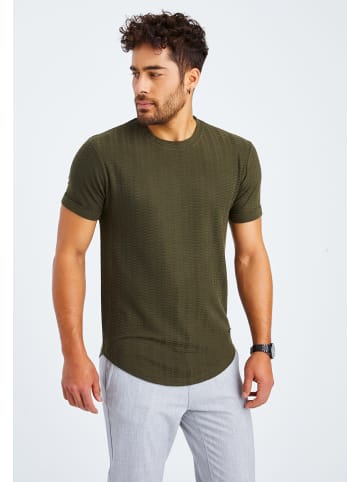 Leif Nelson Herren T-Shirt Rundhals Herren T-Shirt Rundhals LN-55765 in khaki