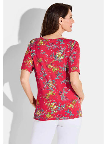 GOLDNER Shirt in rot / gelb / hellblau / gemustert