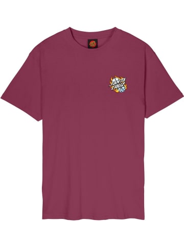 Santa Cruz T-Shirt "Flaming Dice Dot Chest T-Shirt" in Lila