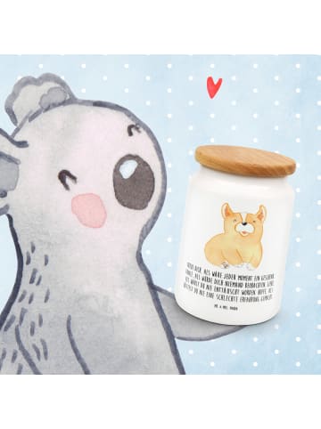 Mr. & Mrs. Panda Frischhaltedosen Corgie mit Spruch in Weiß