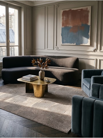 KADIMA DESIGN Teppich Kurzflor Geometrisch rutschhemmend pflegeleicht Wohnzimmer in Beige