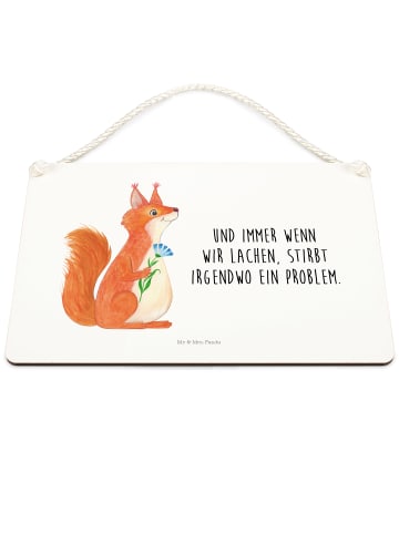 Mr. & Mrs. Panda Deko Schild Eichhörnchen Blume mit Spruch in Transparent