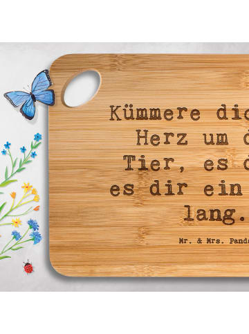 Mr. & Mrs. Panda jausenbrett Spruch Haustiere pflegen mit Spruch in Braun