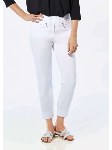 GOLDNER 7/8-Bengalinhose Stretchhose LOUISA, dehnbar & mit Taschen in weiß