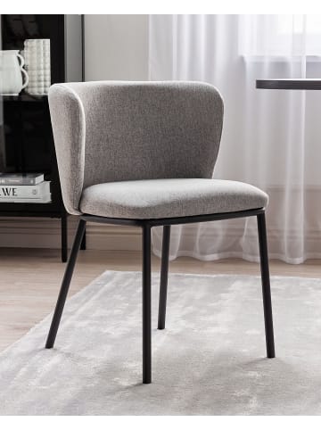 Beliani 2er-Set Esszimmerstuhl MINA in Grau/Schwarz