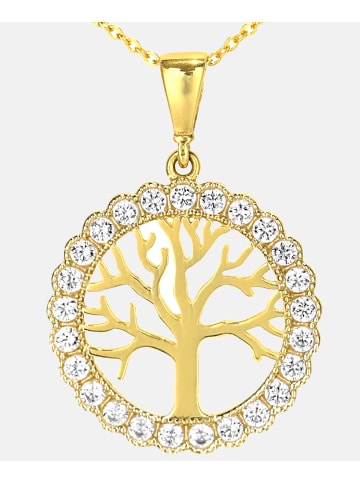 Diamant L'éternel Halskette mit Anhänger aus 375 Gelbgold mit Zirkonia