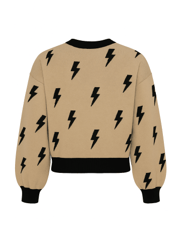 Noisy may Stylischer Oversize Karierter Pullover mit Rundhals Ausschnitt in Schwarz