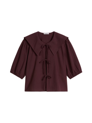 Marc O'Polo DENIM Kurzarm-Crinkle-Matrosenbluse regular in Burnt Aubergine