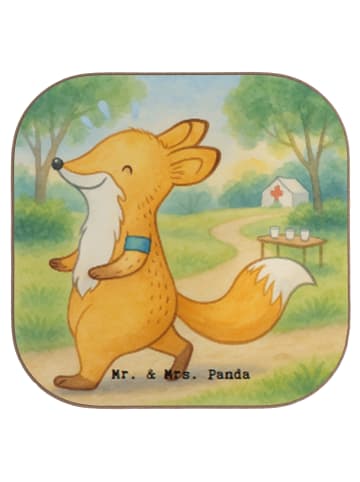 Mr. & Mrs. Panda Tischuntersetzer Fuchs Joggen Design ohne Spruch in Weiß