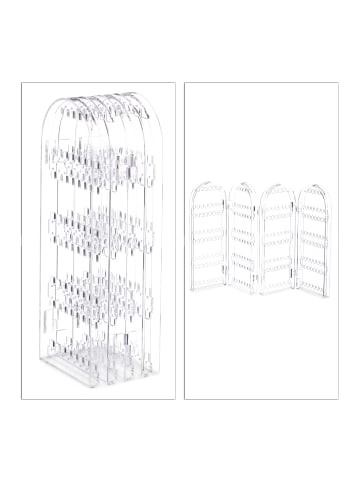 relaxdays Schmuckhalter 4 Fächer in Transparent