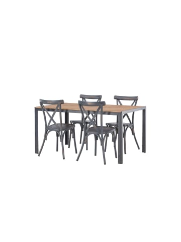 ebuy24 Gartenset Break 5-teilig Dunkelgrau 90 x 150 cm