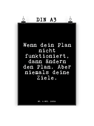 Mr. & Mrs. Panda Poster Wenn du deine Ziele... mit Spruch in Schwarz