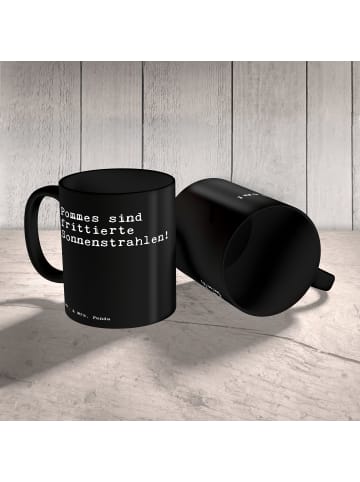Mr. & Mrs. Panda Tasse Pommes sind frittierte Sonnenstrahlen!...... in Schwarz