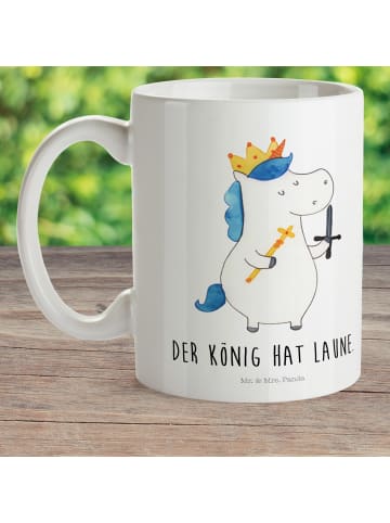 Mr. & Mrs. Panda Tasse Einhorn König mit Schwert mit Spruch in Weiß