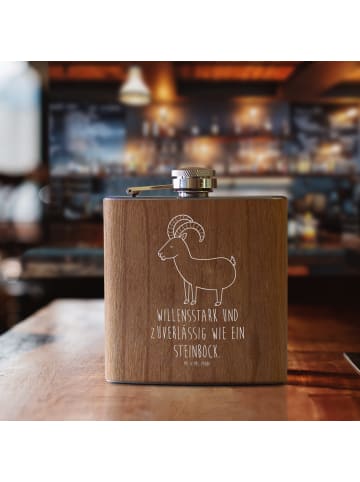 Mr. & Mrs. Panda taschenflasche Sternzeichen Steinbock mit Spruch in Braun